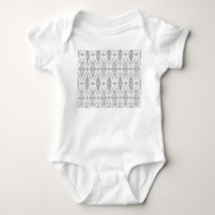 Ethnic Boho: Trendy Hand-Drawn Seamless. Baby Bodysuit