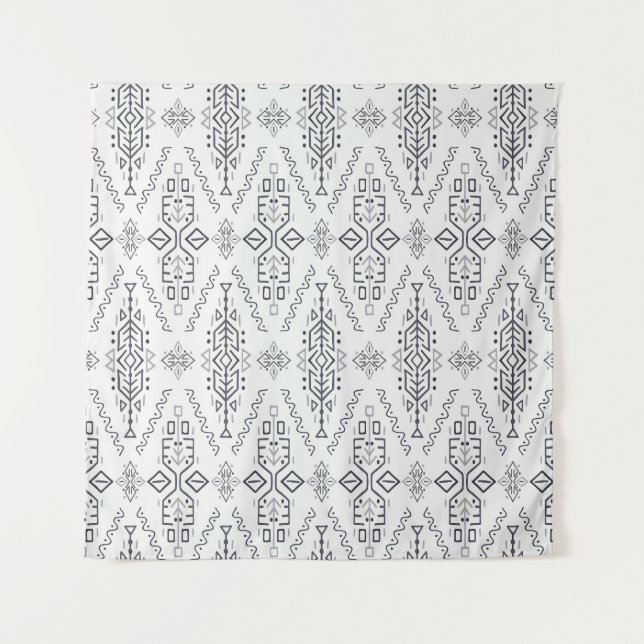 Ethnic Boho: Trendy Hand-Drawn Seamless. Tapestry (Front)