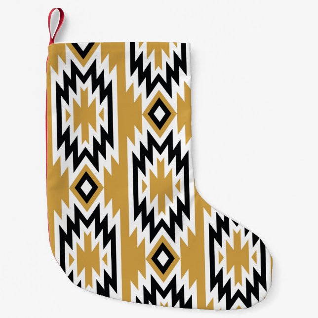 Ethnic boho: vintage geometric pattern. small christmas stocking (Front)
