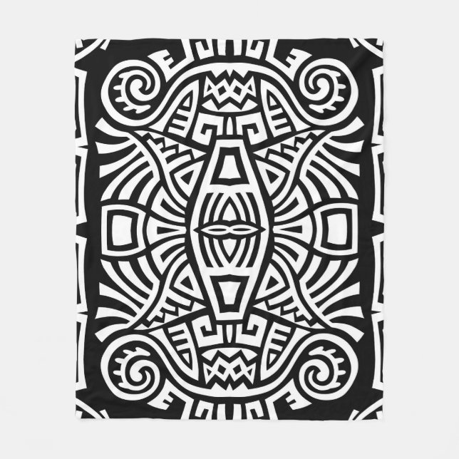Ethnic Boho: Vintage Trendy Fleece Blanket (Front)
