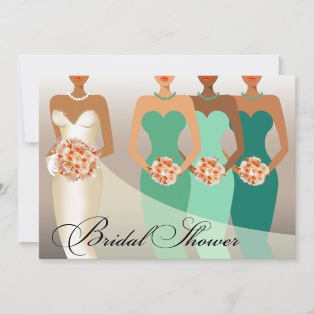 ETHNIC BRIDE Bridal Shower | green Invitation (Front)