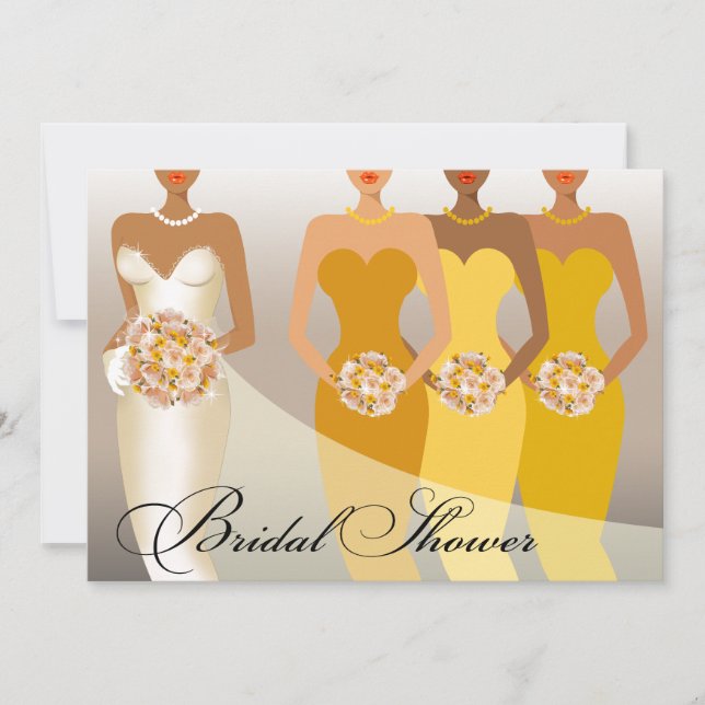 ETHNIC BRIDE Bridal Shower | yellow Invitation (Front)