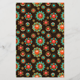 Ethnic Brooches Seamless Pattern