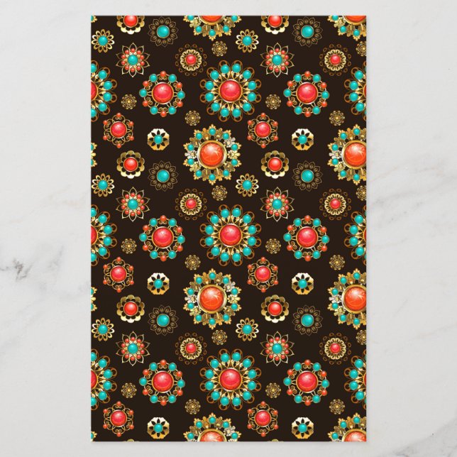Ethnic Brooches Seamless Pattern (Front)