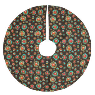 Ethnic Brooches Seamless Pattern Brushed Polyester Tree Skirt