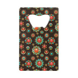 Ethnic Brooches Seamless Pattern Credit Card Bottle Opener