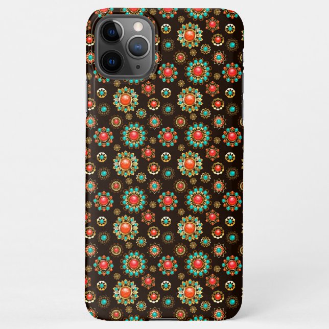 Ethnic Brooches Seamless Pattern iPhone Case (Back)