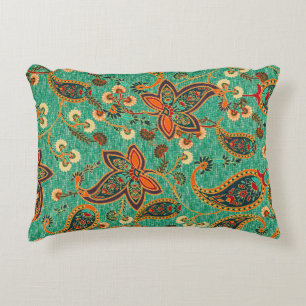 ethnic butta design background Pattern in illustra Accent Pillow