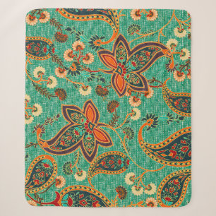 ethnic butta design background Pattern in illustra Sherpa Blanket