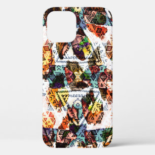 Ethnic design. Striped watercolor seamless pattern iPhone 12 Case