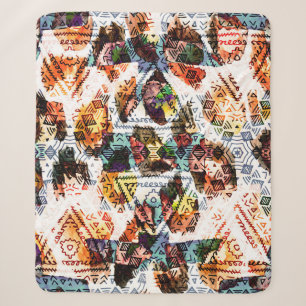 Ethnic design. Striped watercolor seamless pattern Sherpa Blanket