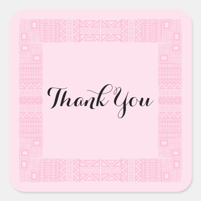 Ethnic Design Wedding Thank You Stickers 2 (Front)