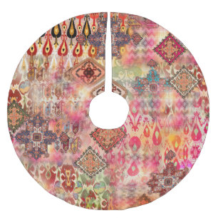 Ethnic Digital Abstract Seamless Pattern Brushed Polyester Tree Skirt