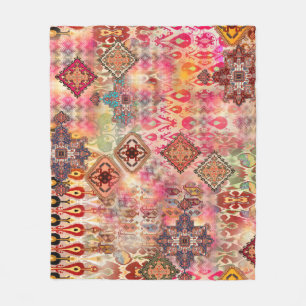 Ethnic Digital Abstract Seamless Pattern Fleece Blanket