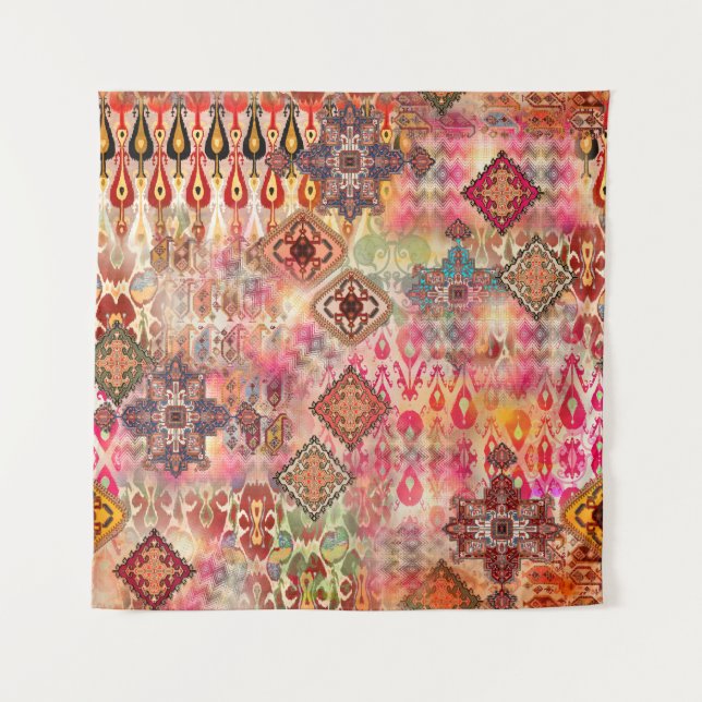Ethnic Digital Abstract Seamless Pattern Tapestry (Front)