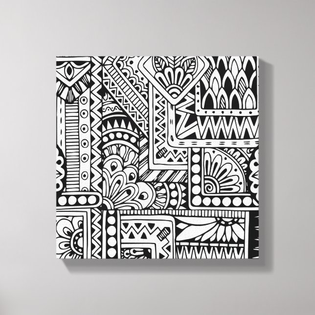 Ethnic Doodle 6 Canvas Print (Front)