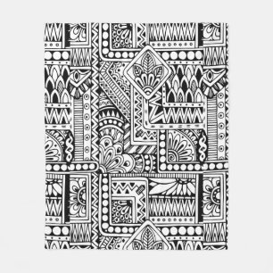Ethnic Doodle Fleece Blanket