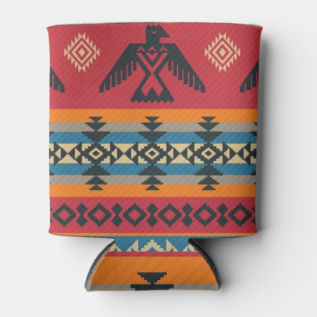Ethnic Eagles Tribal Vintage Pattern Can Cooler (Front)