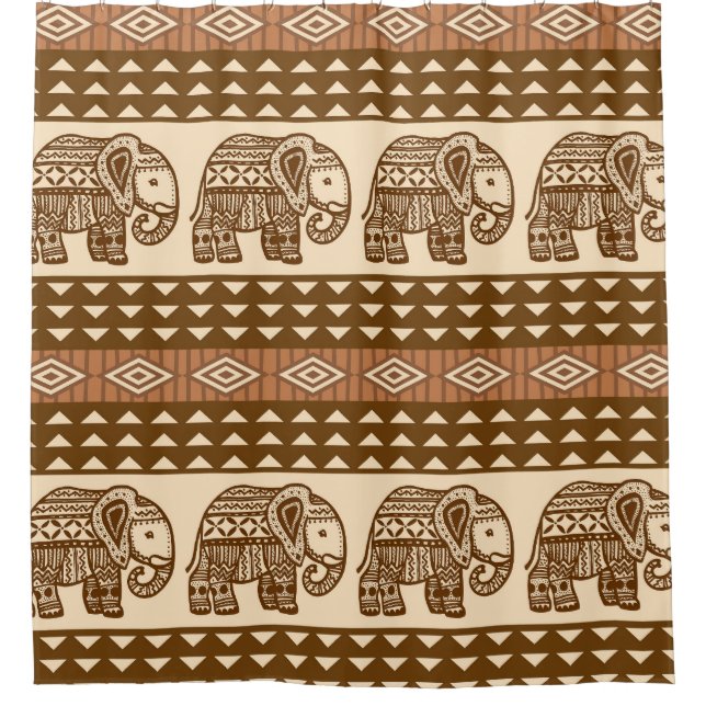 Ethnic Elephants Geometric Vintage Pattern (Front)