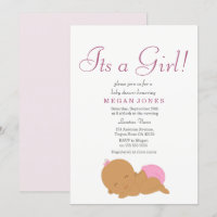 Ethnic est une invitation baby shower fille
