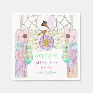 Ethnic Fairy Dream Catcher Feather Lavender Pink Napkin