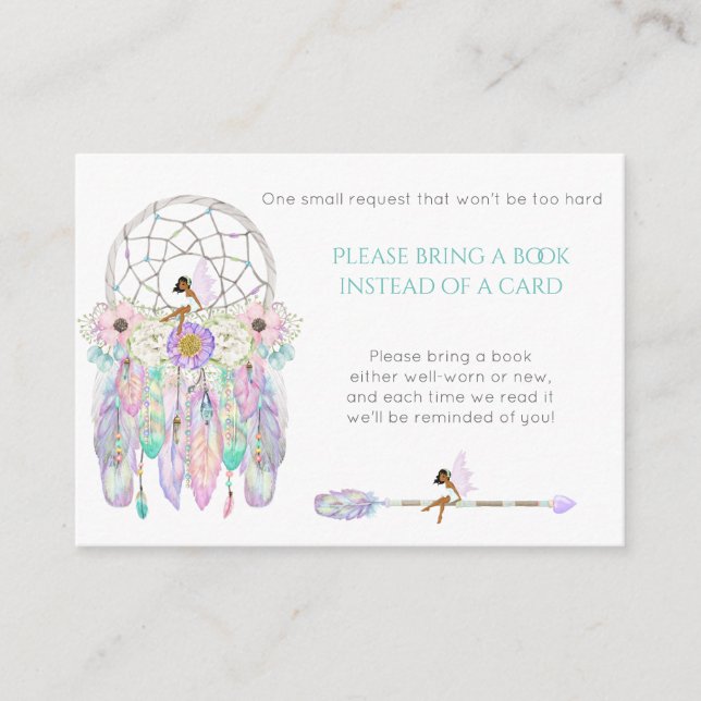 Ethnic Fairy Dream Catcher Shower Book Request Enc Enclosure Card (Front)