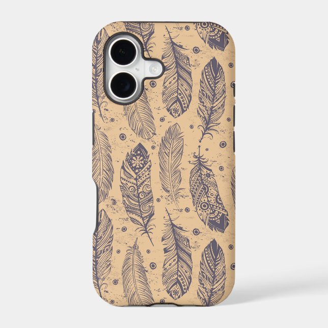 Ethnic Feather Outline Pattern (Back)