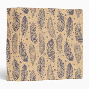 Ethnic Feather Outline Pattern Binder