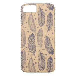Ethnic Feather Outline Pattern Case-Mate iPhone Case