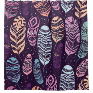 Ethnic feathers: black and white pattern