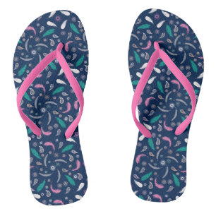 ethnic feathers bohemian pattern flip flops