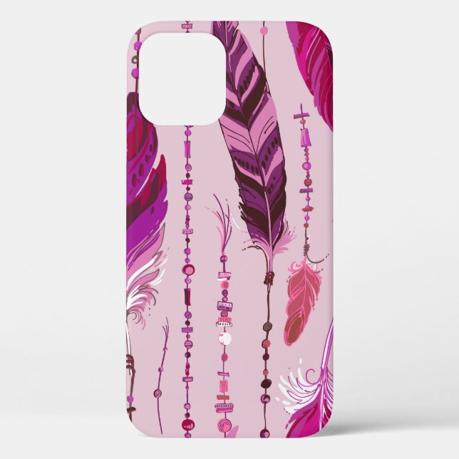 Ethnic Feathers: Bright Coloured Pattern. Case-Mate iPhone Case (Back)