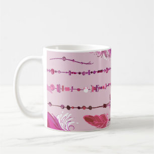 Ethnic Feathers: Bright Coloured Pattern. Coffee Mug