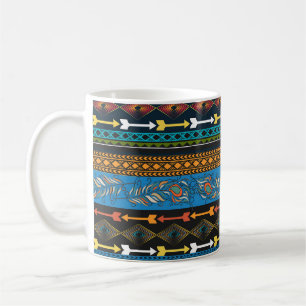 Ethnic Feathers: Embroidery Boho Chic Coffee Mug