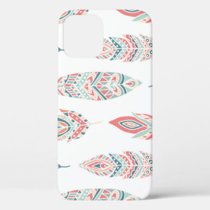 Ethnic Feathers Hand Drawn Illustration iPhone 12 Case