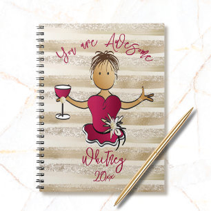 Ethnic Female Cartoon Glitter Sparkle Personalized Notebook