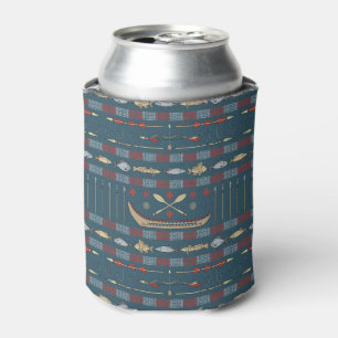 Ethnic Fishing Pattern Can Cooler