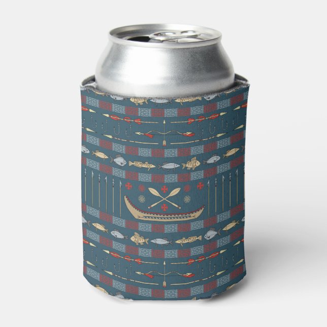 Ethnic Fishing Pattern Can Cooler (Can Front)