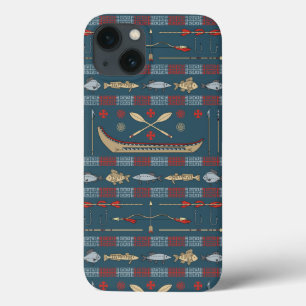 Ethnic Fishing Pattern iPhone 13 Case