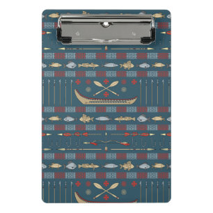 Ethnic Fishing Pattern Mini Clipboard