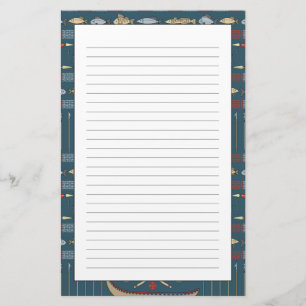 Ethnic Fishing Pattern Stationery
