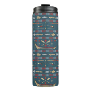 Ethnic Fishing Pattern Thermal Tumbler