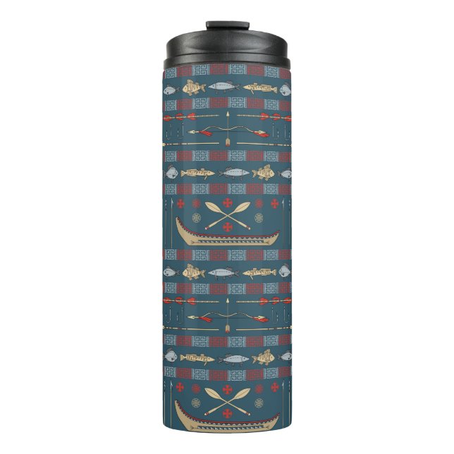 Ethnic Fishing Pattern Thermal Tumbler (Front)