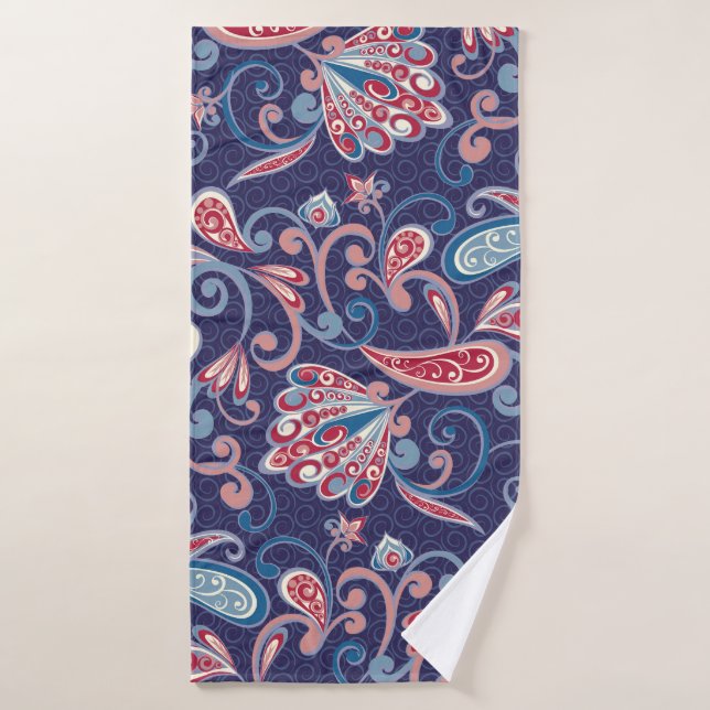 Ethnic Floral: Abstract Oriental Seamless. Bath Towel (Bath Towel)