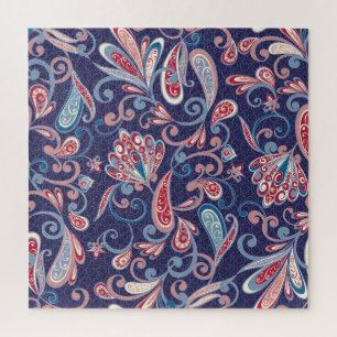 Ethnic Floral: Abstract Oriental Seamless. Jigsaw Puzzle