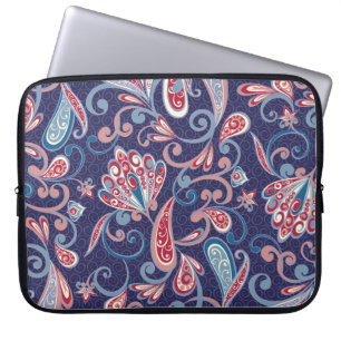 Ethnic Floral: Abstract Oriental Seamless. Laptop Sleeve