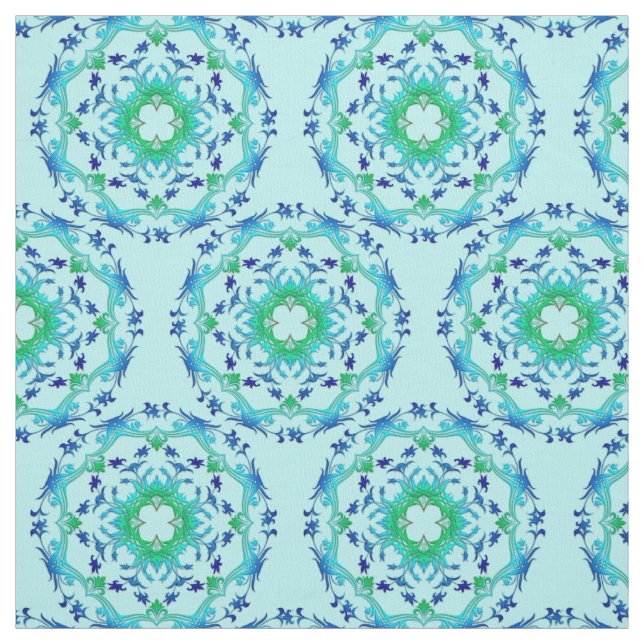 Ethnic  floral circles mandala /pattern. fabric (Swatch)