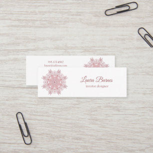 ethnic floral  coral mandala. mini business card