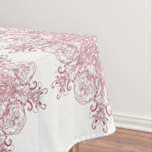 Ethnic floral coral  mandala tablecloth