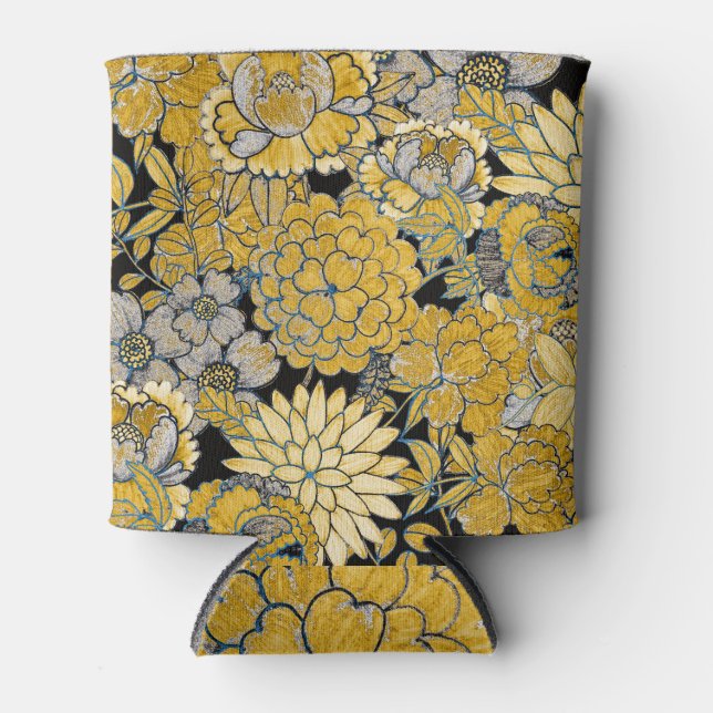 Ethnic Floral: Creative Paisley Texture. Can Cooler (Front)